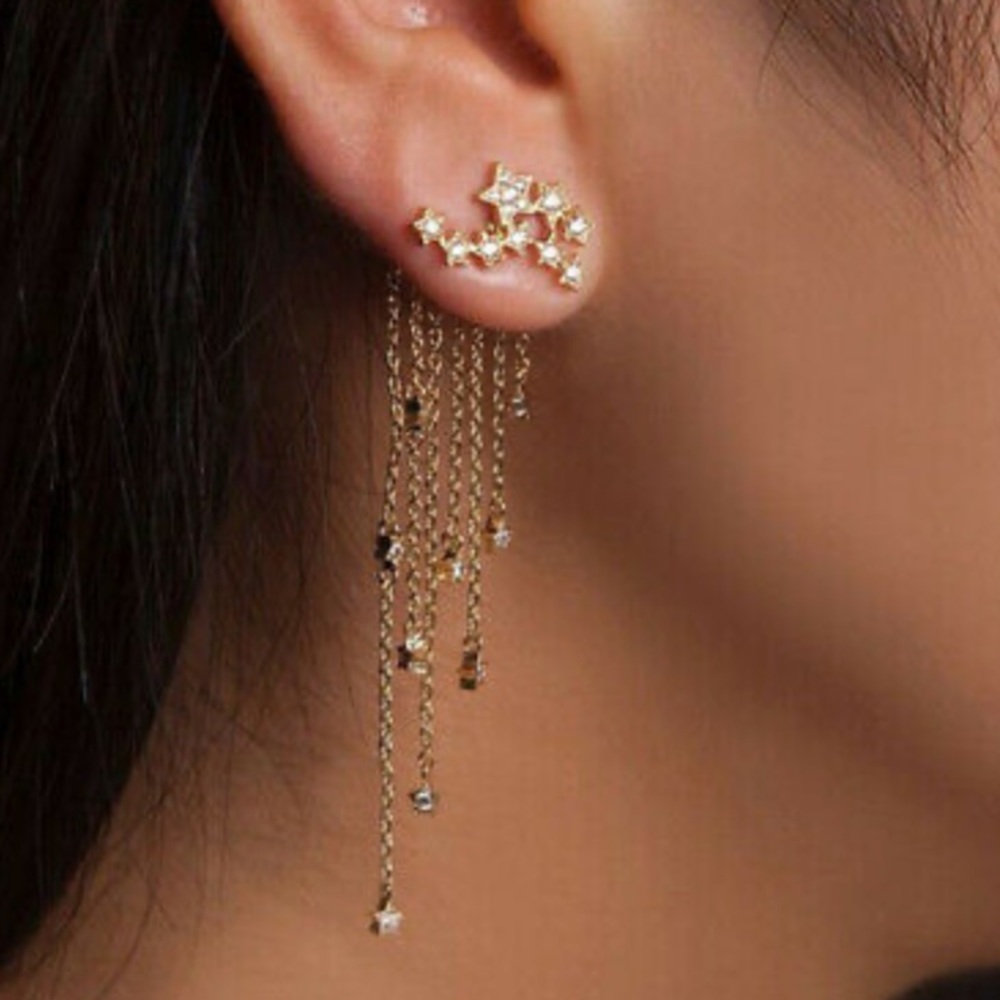 New 18k gold plated star earrings